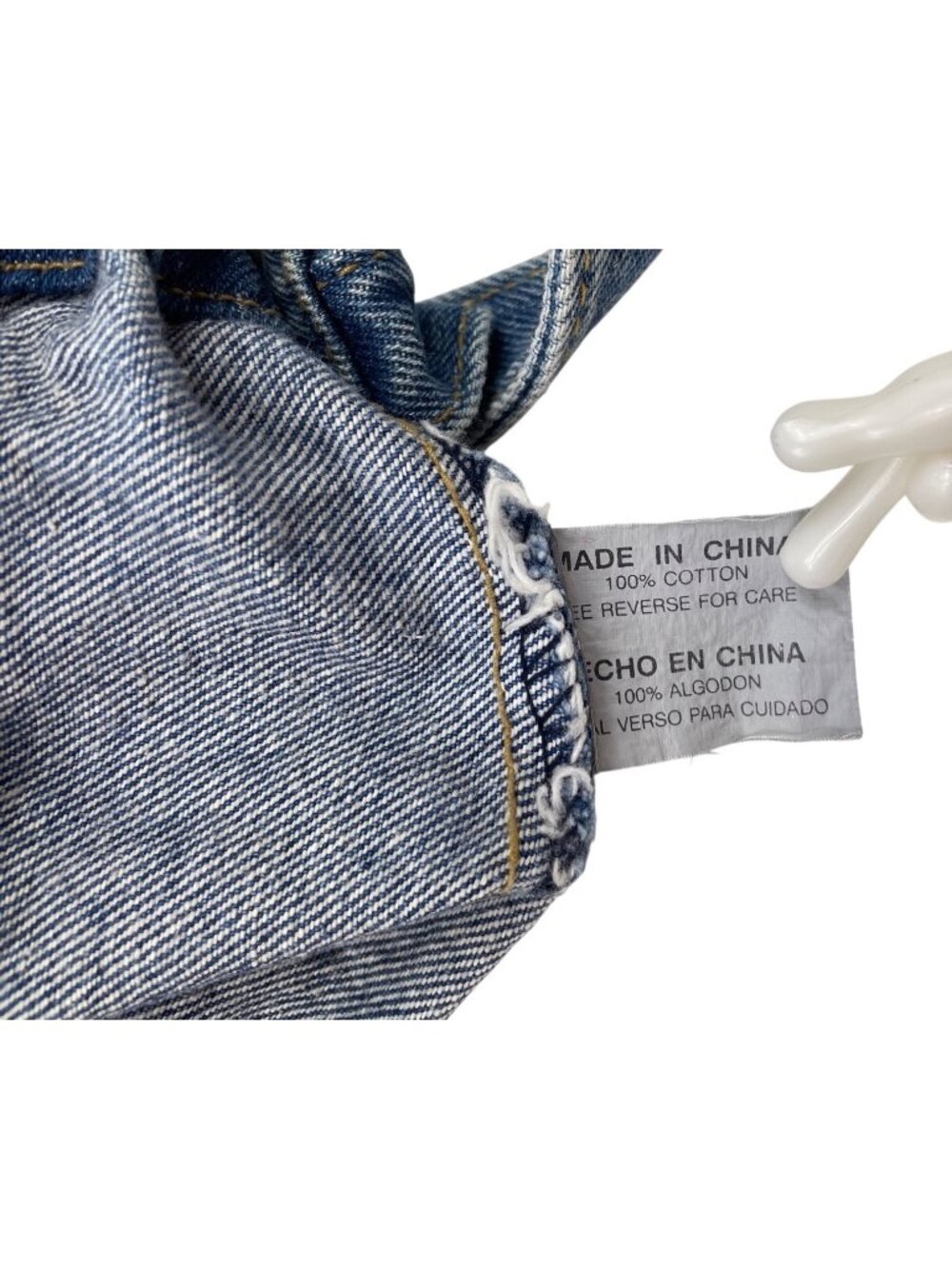 Denim Shoulder Bag With Floral Embroidery Blue Casual Everyday Tote - Picture 7 of 13
